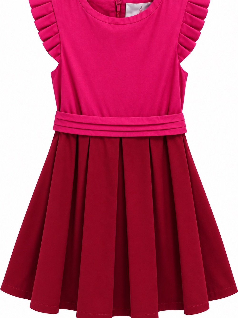 Jacadi Paris Girls 10A Fuchsia Wine Pink Pleated Holiday Party Dress